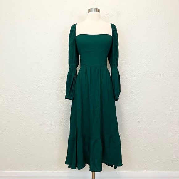 Reformation Dresses & Skirts - Reformation Dress Green Mica Midi Maxi Cottagecore Fairytale 8